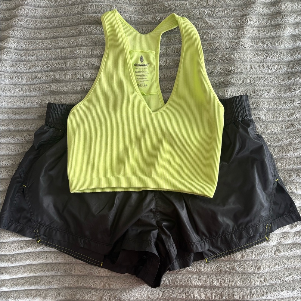 NWOT FP free throw crop tank and NWOT FP gold medal shorts